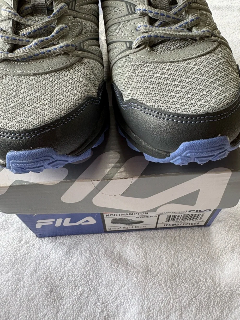 Fila Northampton Trail Sneakers Women’s 8.5 Grey Blue NEW w/ Box Hiking Shoes